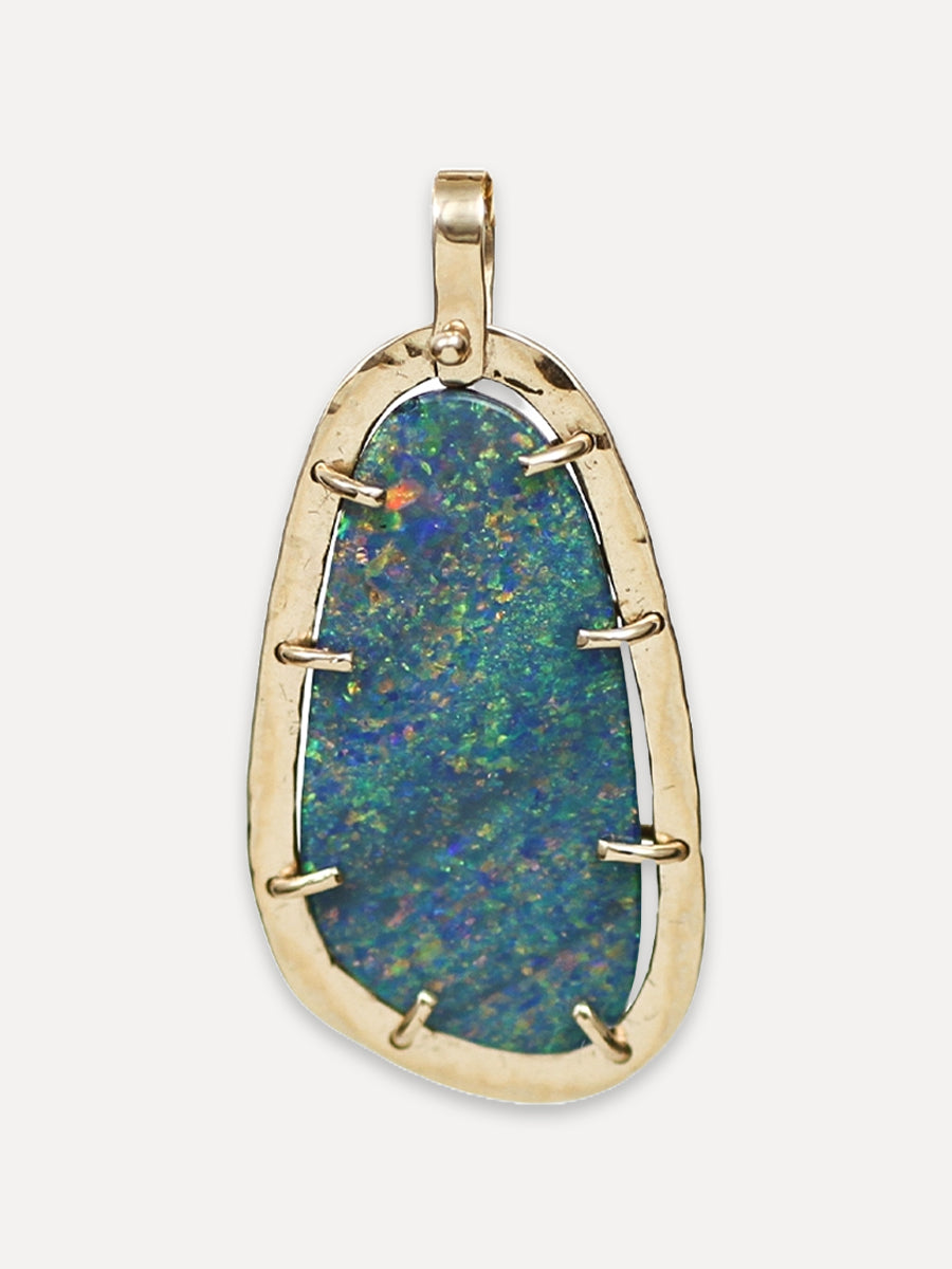 14k Yellow Gold Opal Pendant outlet Charm