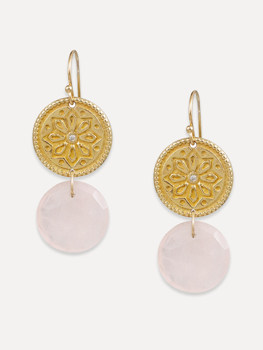 Sun Lotus Coin Earrings