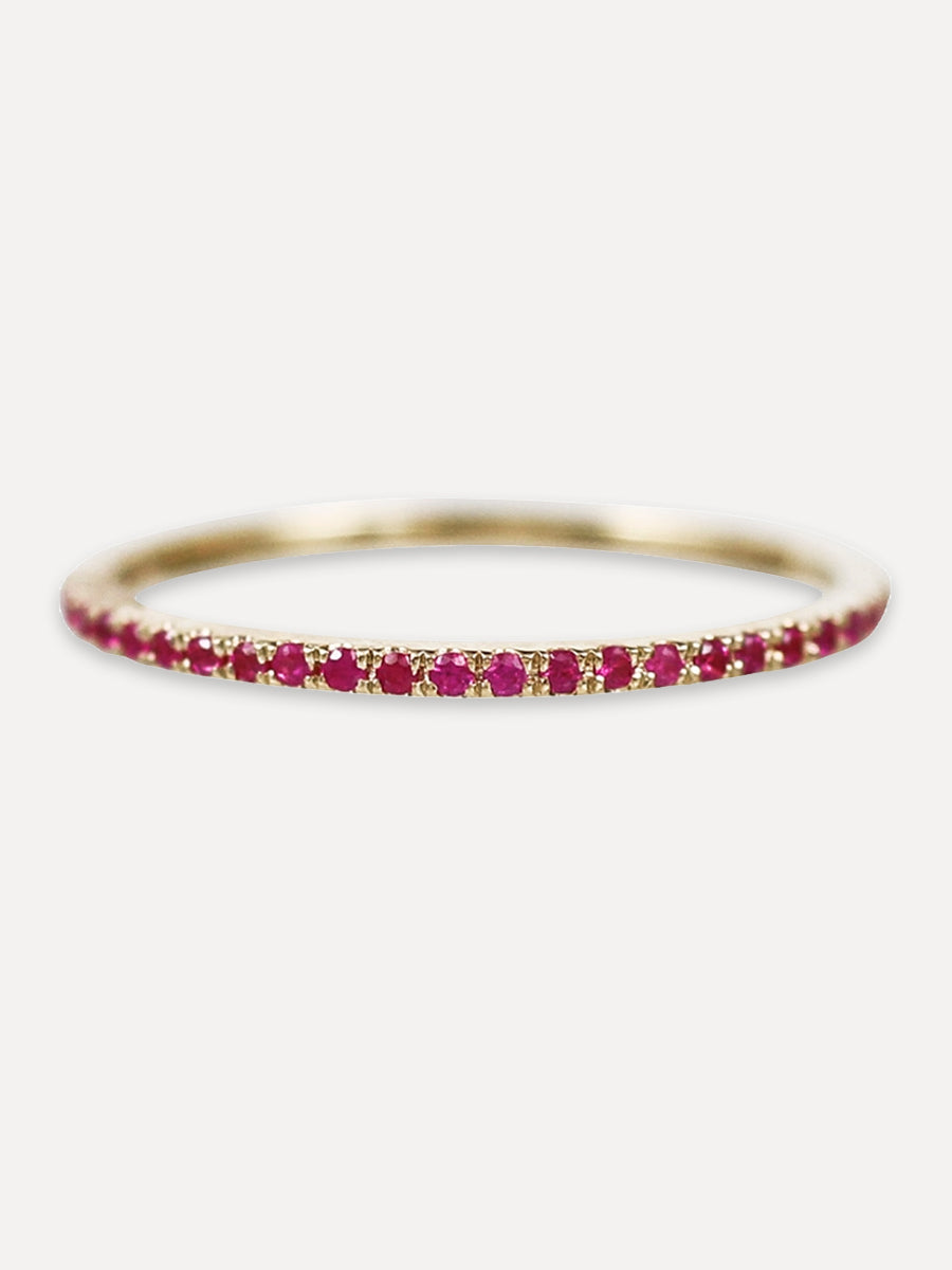 14K Eternity Stacking Band - Ruby