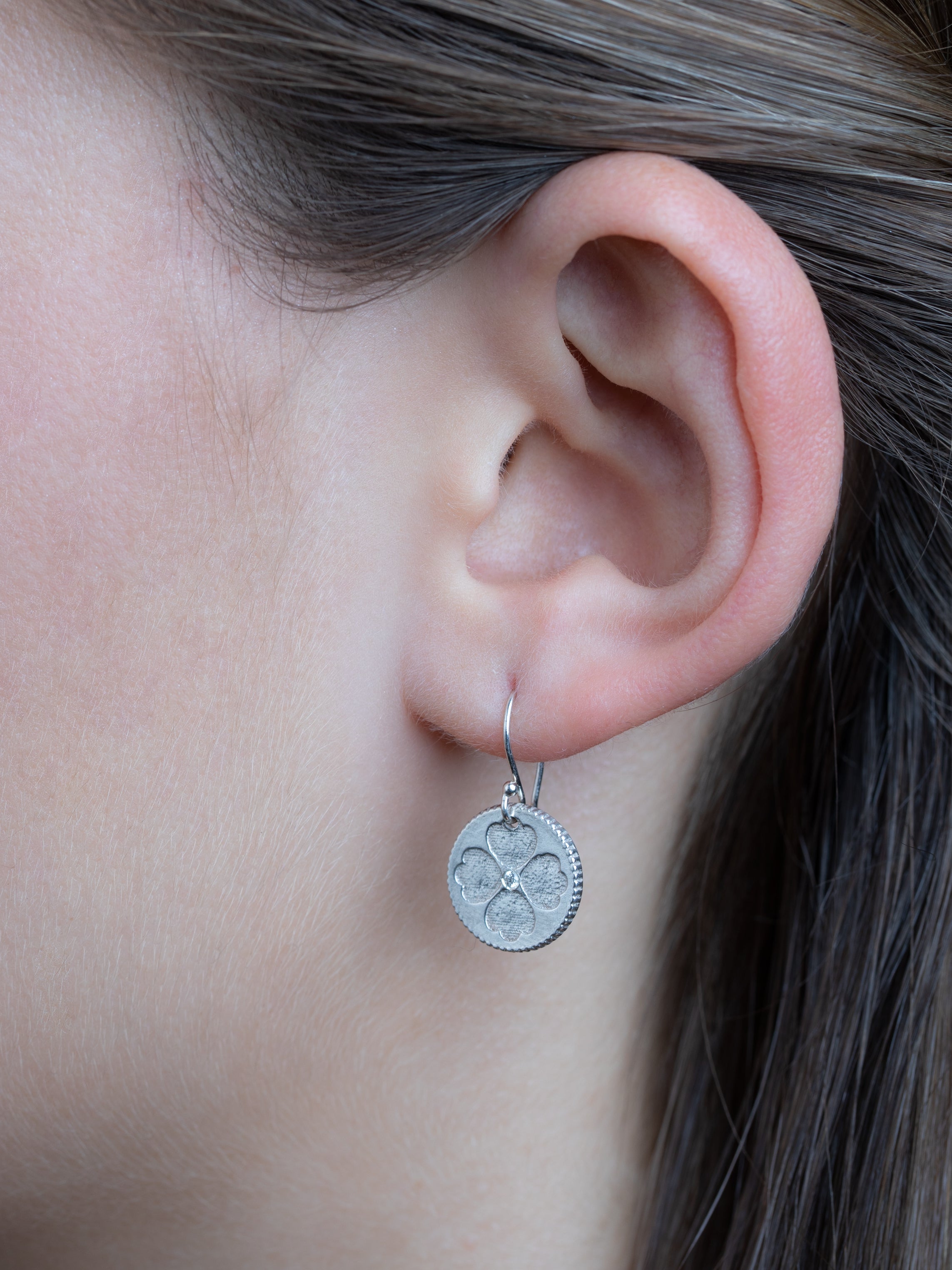 Flynn Earrings - large "opportunity & luck"